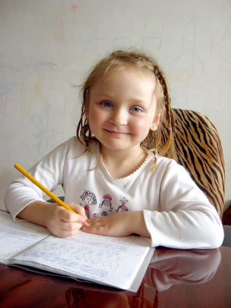 Little girl with nice plaits — Stock Photo, Image