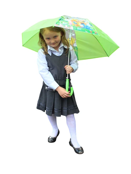 Dziewczynka bawi się parasol — Zdjęcie stockowe
