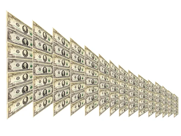 Dollarn mönster med abstrakt platta isolerade — Stockfoto