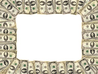 Çerçeve üzerinde beyaz izole dolar