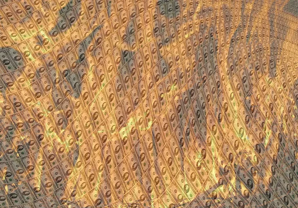 Ungewöhnliches Dollar-Muster mit loderndem Feuer — Stockfoto