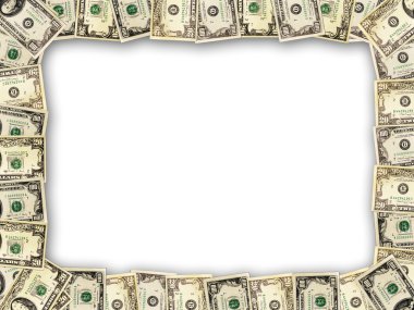 Çerçeve üzerinde beyaz izole dolar