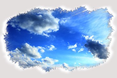 çerçeve içinde parlak bulutlar