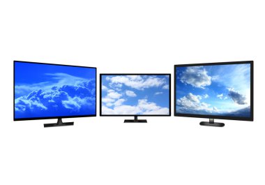 izole üzerinde beyaz arka plan televizyonlar