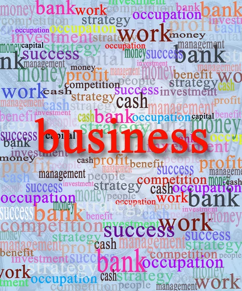Palabra de negocios con palabras acompañantes — Foto de Stock