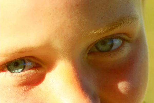 Tini kék szemmel bámult fel — Stock Fotó