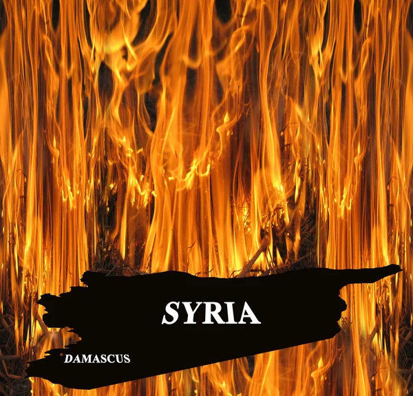 Carte de La Syrie en feu — Photo