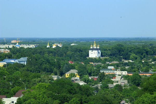 Panorama of Chernihiv town from above