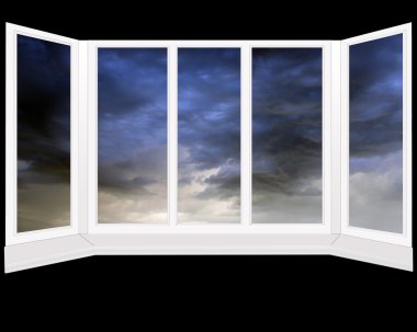 Windows ile karanlık fırtına bulutları