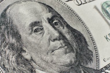 Yüz dolar Not portresi yakın çekim