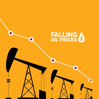 Grafik illüstrasyon düşen petrol fiyatı. vektör