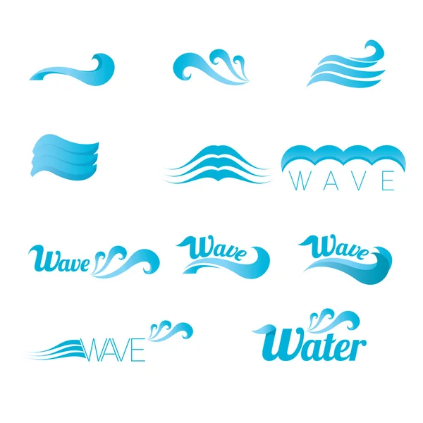 Designelemente des Blue Wave Logos. abstrakte Welle — Stockvektor