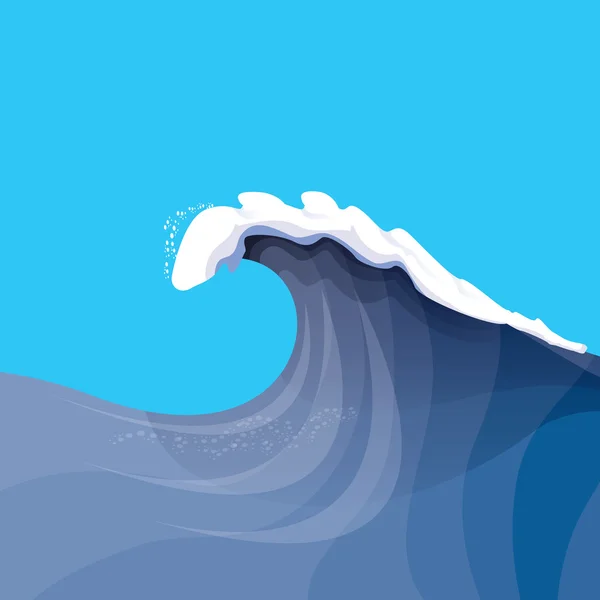 Onda oceânica enorme para surfar — Vetor de Stock