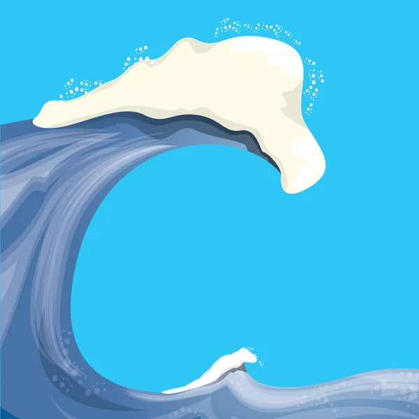 Enorme ola oceánica para surfear — Vector de stock