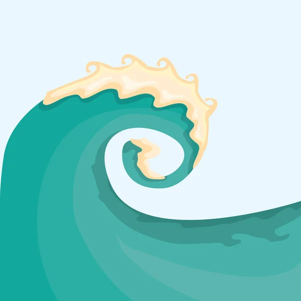 Huge ocean wave for surfing — Stock Vector
