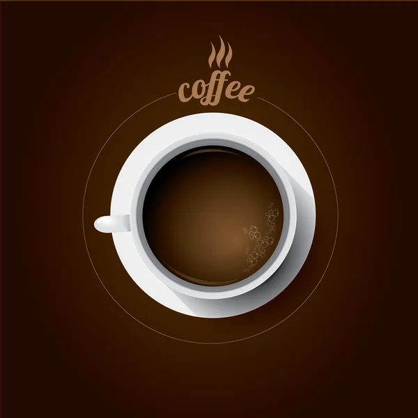 Uma chávena de café branca. caneca de café flat lay — Vetor de Stock