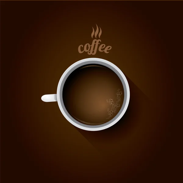 Uma chávena de café branca. caneca de café flat lay — Vetor de Stock
