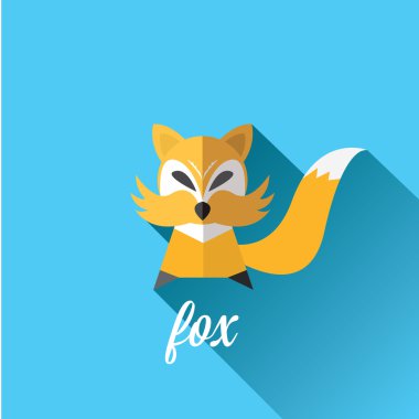 Küçük tilki vektör. Fox düz simgesi