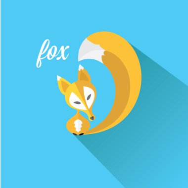 Küçük tilki vektör. Fox düz simgesi