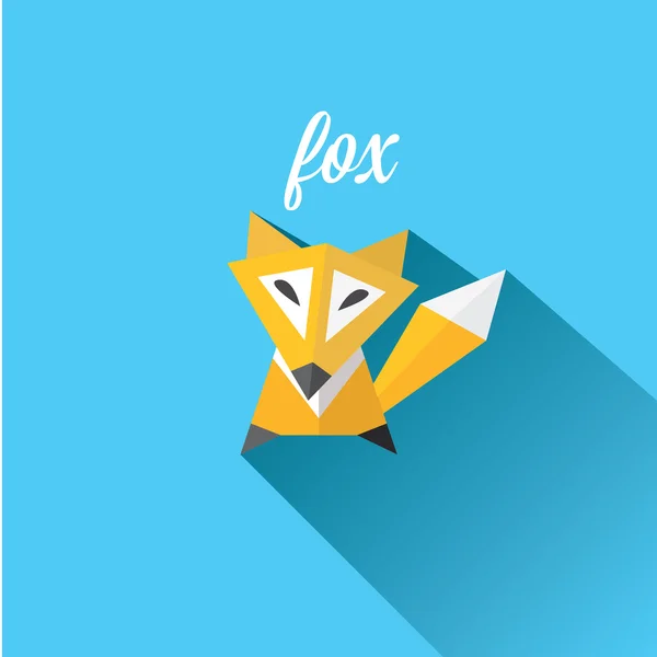 Küçük tilki vektör. Fox düz simgesi — Stok Vektör