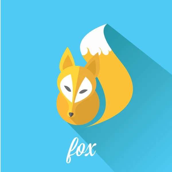 Vector little fox. fox flat icon — Stock Vector