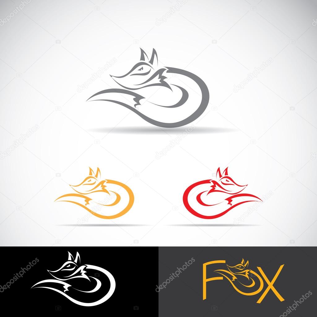 vector fox sign label or tattoo design.