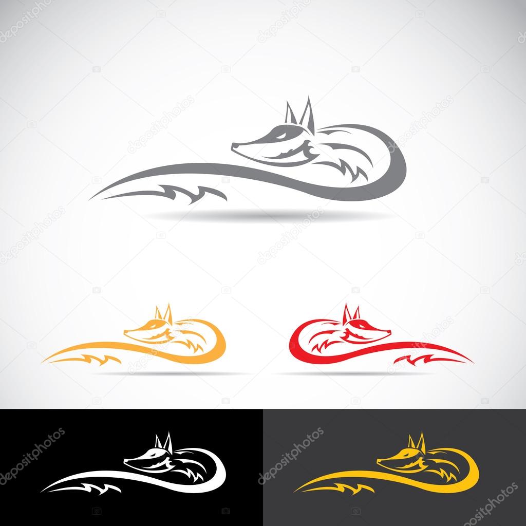 Vector fox sign label or tattoo design. simple fox icon