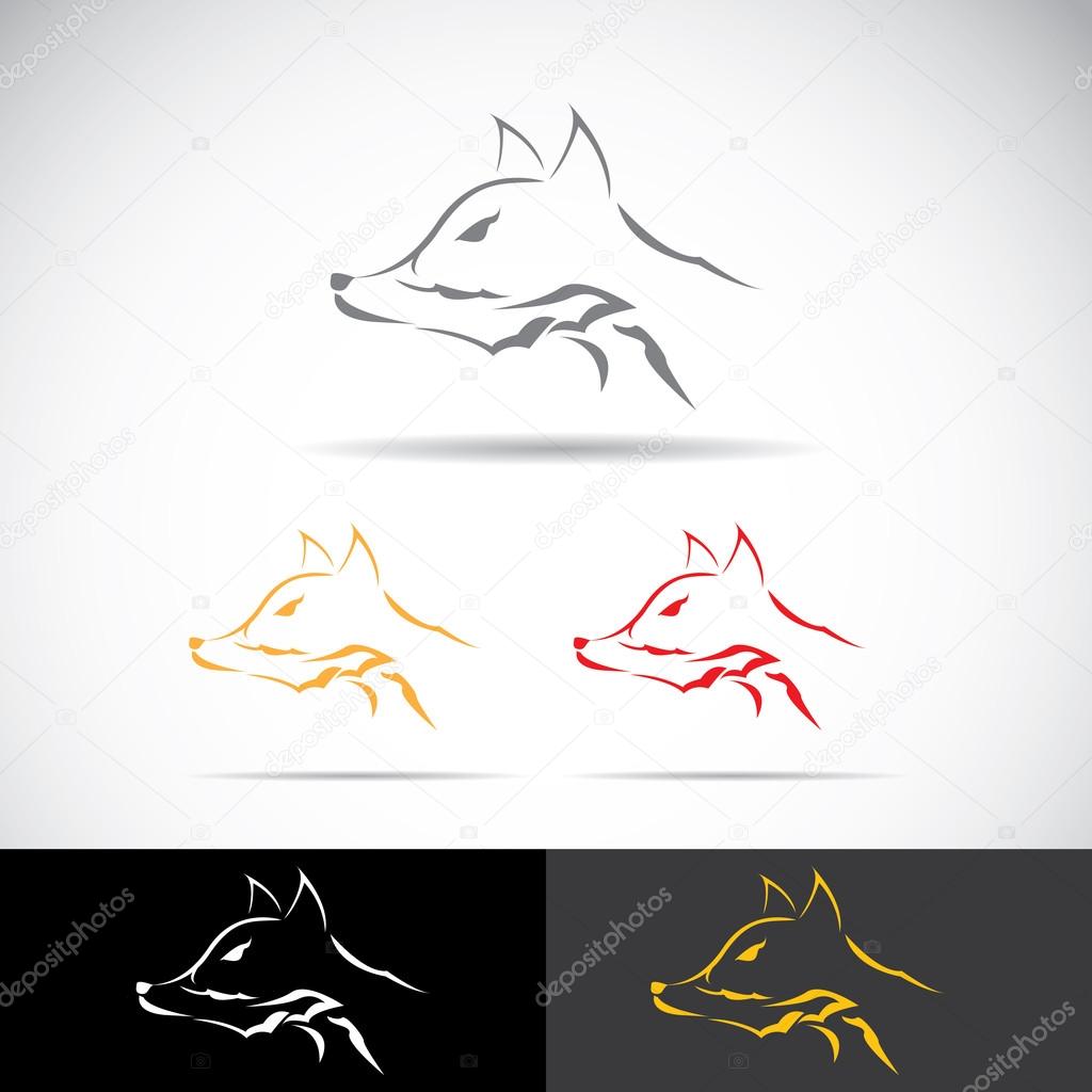 vector fox sign label or tattoo design.