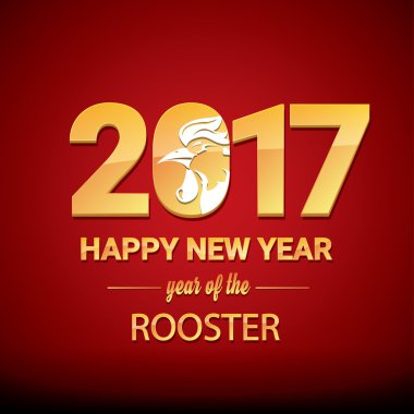 Mutlu Çin yeni yıl 2017 ile altın horoz