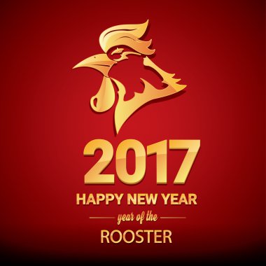 Mutlu Çin yeni yıl 2017 ile altın horoz