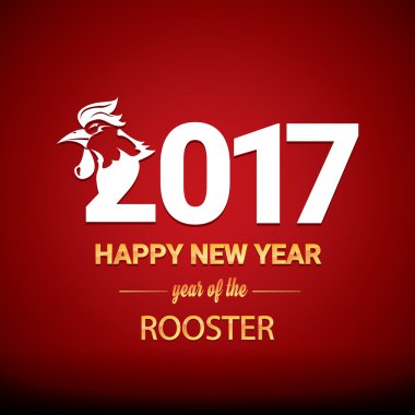 Mutlu Çin yeni yıl 2017 ile altın horoz