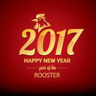Mutlu Çin yeni yıl 2017 ile altın horoz