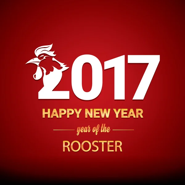 Happy kinesiska nyåret 2017 med golden rooster — Stock vektor