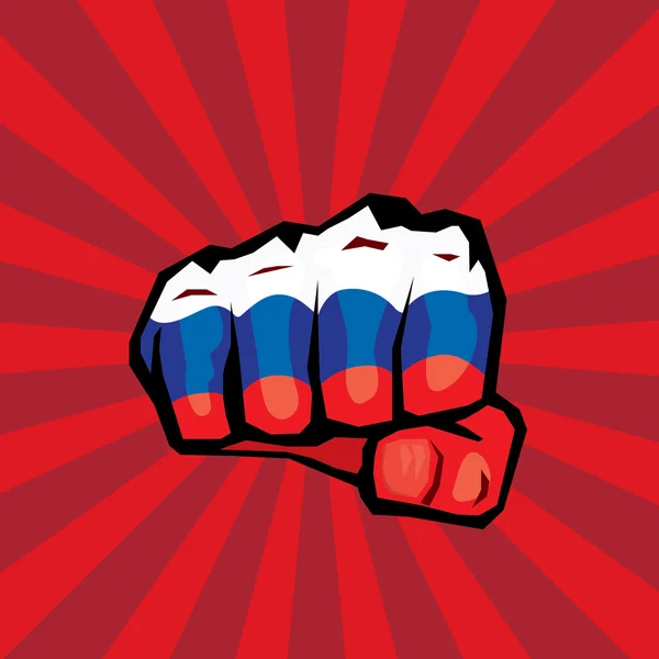 Vector vuist pictogram. vuist gekleurde in Russische vlag — Stockvector