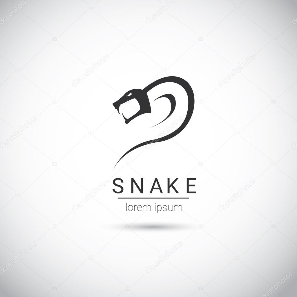 Vector snake simple black logo design element. danger snake icon. viper symbol