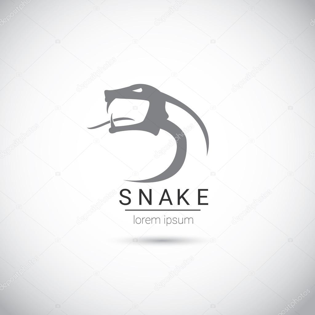 Vector snake simple black logo design element. danger snake icon. viper symbol