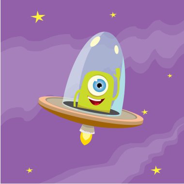 UFO. uzaylı vektör. uçan daire