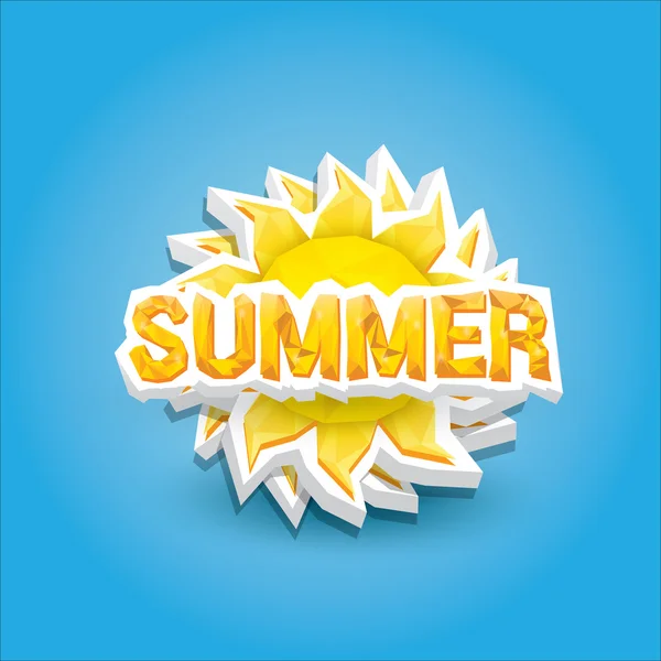 Etiqueta de verano vector. icono de verano con sol . — Vector de stock