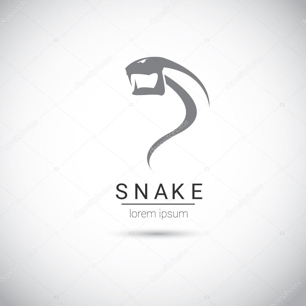 Vector snake simple black logo design element. danger snake icon. viper symbol