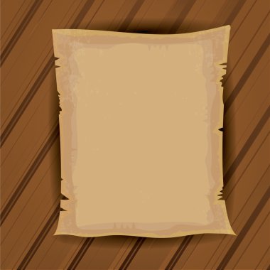 Eski kaydırma Kağıt ahşap masa arka plan üzerinde.