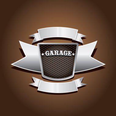 Vektör metalik otomotiv, motosiklet rozeti