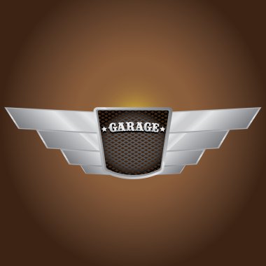 Vektör metalik otomotiv, motosiklet rozeti