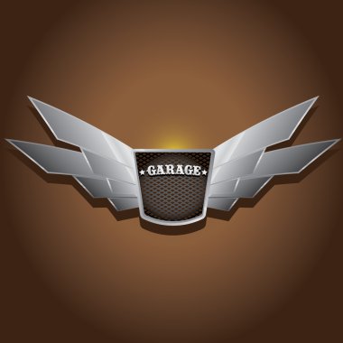 Vektör metalik otomotiv, motosiklet rozeti