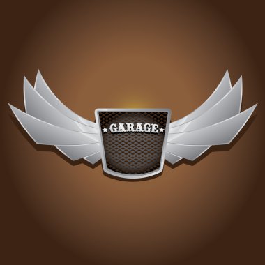 Vektör metalik otomotiv, motosiklet rozeti