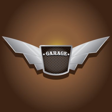 Vektör metalik otomotiv, motosiklet rozeti