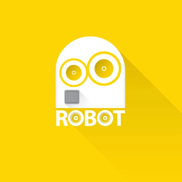 Komik robot baş logo tasarımı — Stok Vektör