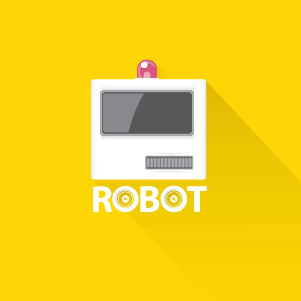 Komik robot baş logo tasarımı — Stok Vektör
