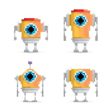 piksel tarzı robot seti