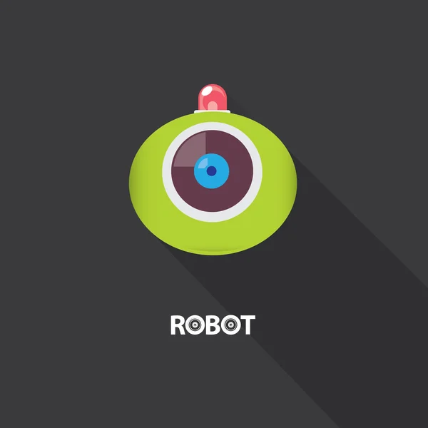 Diseño del logotipo de la cabeza robot verde — Archivo Imágenes Vectoriales