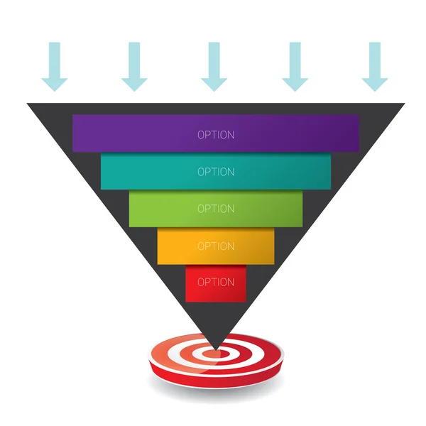 Vector sales funnel — Stock Vector